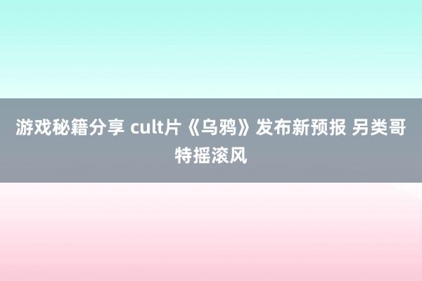 游戏秘籍分享 cult片《乌鸦》发布新预报 另类哥特摇滚风