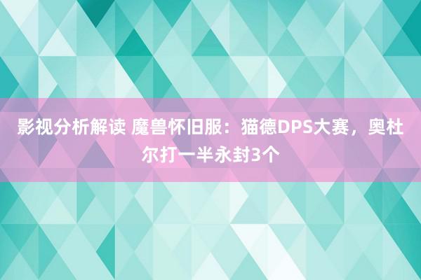 影视分析解读 魔兽怀旧服：猫德DPS大赛，奥杜尔打一半永封3个