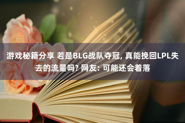 游戏秘籍分享 若是BLG战队夺冠, 真能挽回LPL失去的流量吗? 网友: 可能还会着落