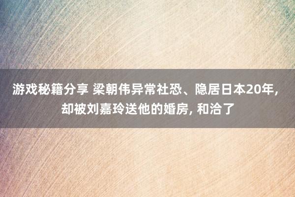 游戏秘籍分享 梁朝伟异常社恐、隐居日本20年, 却被刘嘉玲送他的婚房, 和洽了