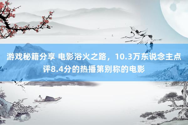 游戏秘籍分享 电影浴火之路，10.3万东说念主点评8.4分的热播第别称的电影