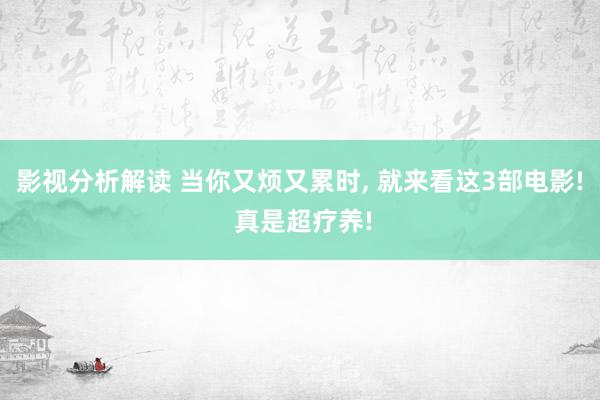 影视分析解读 当你又烦又累时, 就来看这3部电影! 真是超疗养!