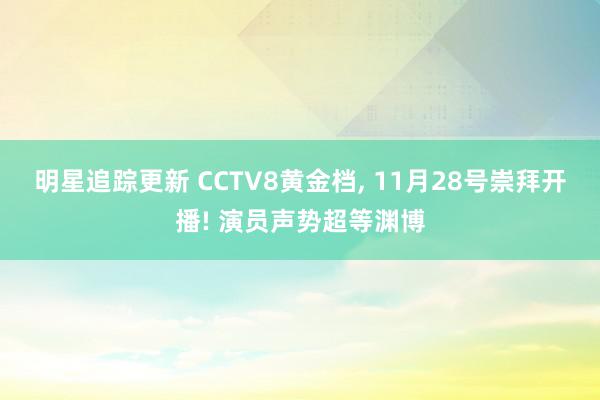 明星追踪更新 CCTV8黄金档, 11月28号崇拜开播! 演员声势超等渊博