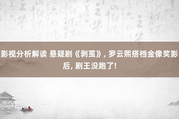 影视分析解读 悬疑剧《剥茧》, 罗云熙搭档金像奖影后, 剧王没跑了!