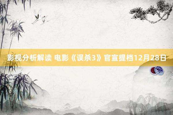 影视分析解读 电影《误杀3》官宣提档12月28日