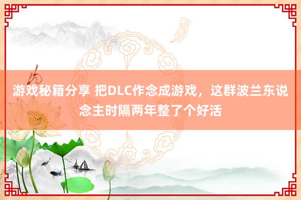 游戏秘籍分享 把DLC作念成游戏，这群波兰东说念主时隔两年整了个好活