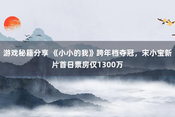 游戏秘籍分享 《小小的我》跨年档夺冠，宋小宝新片首日票房仅1300万